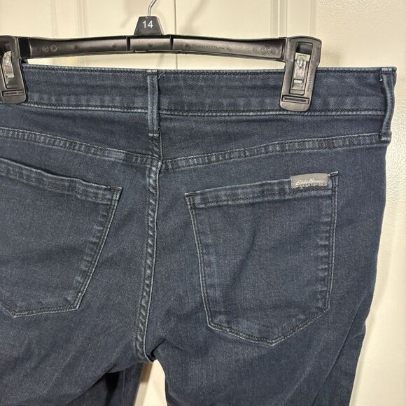 Eddie Bauer Curvy Crop Jeans Womens 12 Dark Wash Stretch Midrise Comfort Denim - Picture 3 of 13